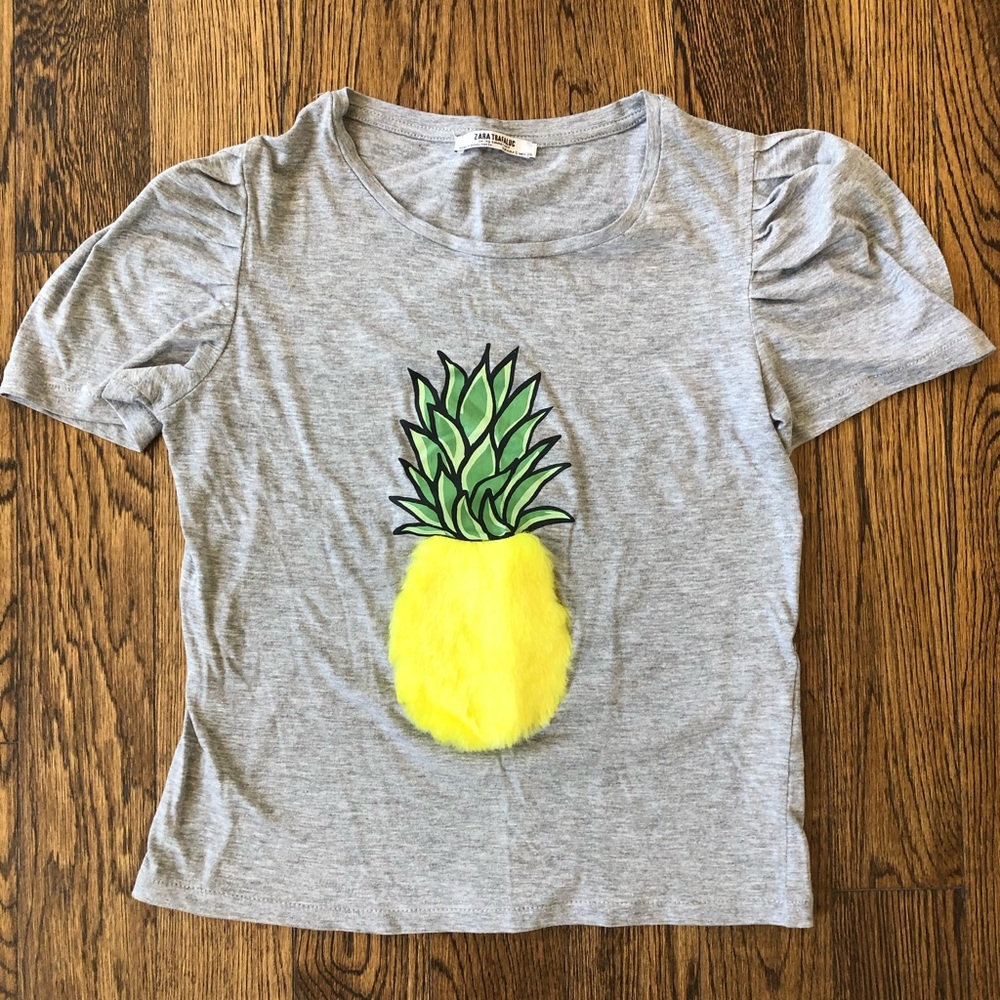 Zara shirt with pineapple detail